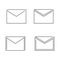 Four thin outline icons of mail