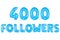 Four thousand followers, blue color