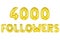 Four thousand followers, gold color