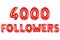 Four thousand followers, red color