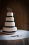 Four tiered wedding cake at a wedding reception