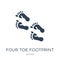 four toe footprint icon in trendy design style. four toe footprint icon isolated on white background. four toe footprint vector