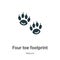 Four toe footprint vector icon on white background. Flat vector four toe footprint icon symbol sign from modern nature collection