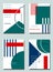 Four trendy covers with graphic elements - abstract minimalism elegant shapes.