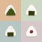 Four types of onigiri. Rice balls Japanese cuisine