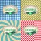 Four types of retro textured labels for cucumber eps10