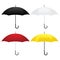 Four umbrellas isolated