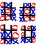 Four Unfinished Tick Tack Toe Games