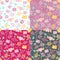 Four Valentine seamless patterns