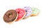 Four varicolored donut