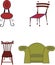 Four vector chairs