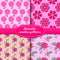 Four vector seamless romantic patterns