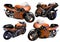 Four views of race motorcycle