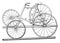 Four Wheeled Railroad Velocipede, vintage illustration