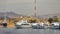 Four white yachts in the Red Sea. Egypt