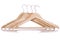 Four wooden coat hangers cutout