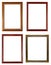Four wooden frame on white