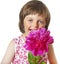 Four years old girl with peony flower