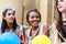 Four young women on hen night party drinking