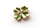 Fourleaf Clover Gold On White Background. Generative AI