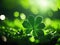 Fourleaf green clover for good luck bright. ai generative