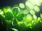 Fourleaf green clover for good luck bright. ai generative