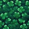 Fourleaf Green Clover On Green Background. Seamless Background