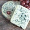 Fourme Ambert and Blue Auvergne semi-hard AOP French blue cheeses made from raw cow milk in Auvergne, France