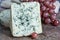 Fourme Ambert and Blue Auvergne semi-hard AOP French blue cheeses made from raw cow milk in Auvergne, France