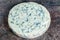 Fourme Ambert semi-hard French blue cheese made from raw cow milk