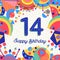 Fourteen 14 year birthday greeting card number