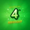 Fourth Anniversary with Green Background Poster