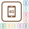 Fourth generation mobile network simple icons