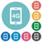 Fourth gereration mobile network flat round icons