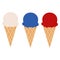 Fourth of July American Independence Day. 4th July cone popsicle icon. Patriotic Ice Cream sign