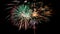 Fourth of July celebration: exploding firework display in vibrant colors generated by AI