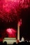 Fourth of July celebration with fireworks exploding over the Lincoln Memorial, Washington Monument and U.S. Capitol, Washington