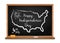 Fourth of July. Chalk inscription on blackboard