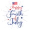 Fourth of July hand lettering inscription for greeting card, banner etc. Happy Independence Day of United States of America