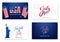 Fourth of July. Holiday banners for USA Independence Day. Set of modern cards, invitations, web banners for July 4th