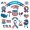 Fourth of July Party and memorial day icons.
