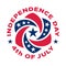 Fourth of July vintage label commemorating United States Independence.