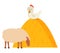 Fowl and Sheep, Farm Animal, Countryside Vector