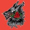 Fox Alone Roker Rose tattoo head fox vector