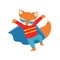 Fox Animal Dressed As Superhero With A Cape Comic Masked Vigilante Character