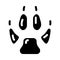 fox animal hoof print glyph icon vector illustration