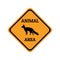 Fox animal warning traffic sign design vector illustration