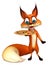 Fox cartoon character with pizza