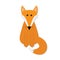 Fox. Cute cartoon character. Forest animal collection. White background. Isolated. Flat design