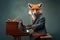 a fox dressed as a jazzman playing piano, created with Generative AI technology